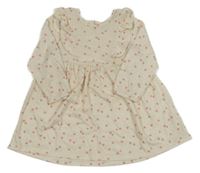 Smetanové úpletové šaty s růžovými srdíčky Primark