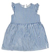 Modro-bílé pruhované bavlněné šaty H&M