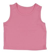 Růžový žebrovaný crop top