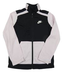 Černo-světlerůžová propínací sportovní mikina s logem Nike