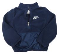 Tmavomodrá fleecovo/šusťáková mikina Nike