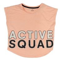 Broskvové sportovní crop tričko H&M