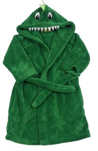 Zelený chlupatý župan s kapucí - dinosaurus M&S