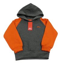 Nové - Šedo-oranžová mikina s kapucí Slazenger 