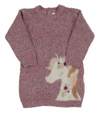 Barevné svetrové šaty s jednorožcem Primark