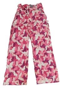 Malinové funkční šusťákové oteplovačky s motýly a páskem Trespass