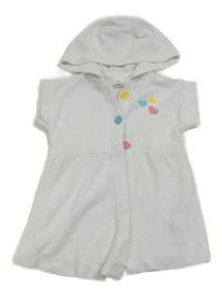 Bílý propínací froté župan se srdíčky a kapucí LC Waikiki