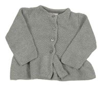 Šedý vzorovaný propínací peplum svetr s volánkem Topomini 