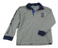 Šedo-tmavomodré polo triko s nápisem Mayoral