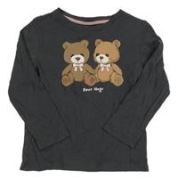 Tmavošedé triko s medvídky H&M