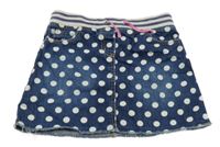 Tmavomodrá puntíkovaná riflová sukně Mini Boden 