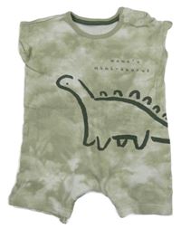 Khaki batikovaný letní overal s dinousaurem George 