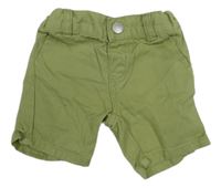 Khaki riflové kraťasy Primark