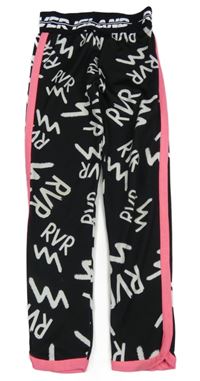 Černé sportovní legíny s nápisy a proužky River Island