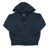 Tmavomodrá propínací mikina s kapucí Primark