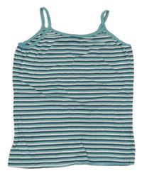 Světlemodro-bílo-tmavomodrý pruhovaný top Pocopiano