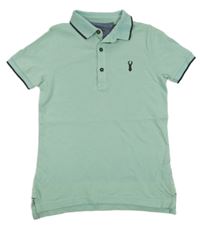 Světlezelené polo tričko s výšivkou 