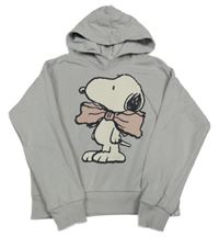 Šedá mikina se Snoopym a kapucí H&M