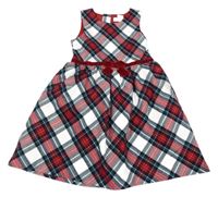 Červeno-barevné kostkované šaty s mašlí H&M
