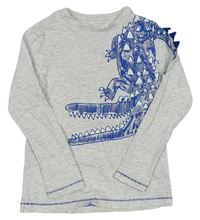 Světlešedé melírované triko s krokodýlkem M&S