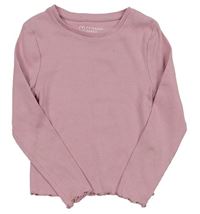 Světlerůžové žebrované crop triko PRIMARK