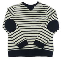 Smetanovo-tmavomodrá pruhovaná mikina s logem Ben Sherman