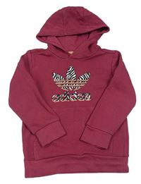 Světlevínová mikina s kapsou a kapucí Adidas