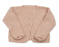 Světlerůžový propínací svetr M&S