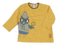 Tmavožluté triko se sovičkou H&M