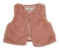 Růžové kožešinové podšité bolérko C&A