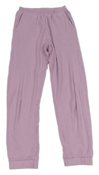 Lila žebrované cuff tepláky Next