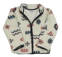 Bílá vzorovaná huňatá podšitá bunda PRIMARK