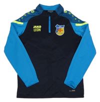 Tmavomodro-modrá thermo fotbalová mikina se znakem JAKO