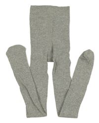 Šedé melírované žebrované punčocháče  