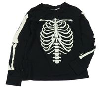 Černé pyžamové triko s kostmi H&M