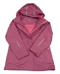 Vínová melírovaná šusťáková funkční jarní bunda s odepínací kapucí TCM