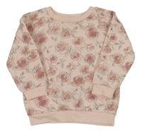 Světlerůžová mikina s růžemi PRIMARK