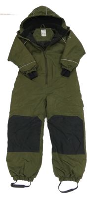 Tmavokhaki-černá šusťáková zimní kombinéza s odepínací kapucí VRS