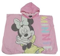 Světlerůžová froté pončo osuška s Minnie a kapucí Disney
