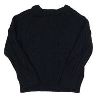 Tmavomodrý vzorovaný svetr H&M