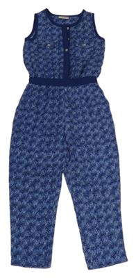Tmavomodro-safírovo-světlemodrý vzorovaný kalhotový overal Next