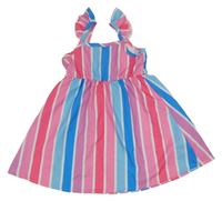 Pruhované letní šaty s volánky