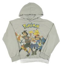 Světlešedá mikina s pokémony a kapucí H&M