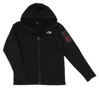 Černá thermo propínací mikina s logem a kapucí The North Face