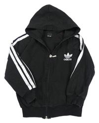 Černo-bílá propínací mikina s kapucí Adidas
