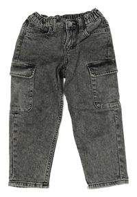 Černé plísňové cargo relaxed fit waist tapered leg rifle H&M