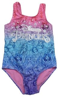 Růžovo-modro-fialové jednodílné plavky s Disney Princeznami  