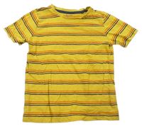 Hořčicovo-barevné pruhované tričko  Tu 