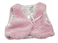 Růžová chlupatá zateplená vesta Ergee