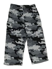 Šedé army fleecové cargo tepláky
